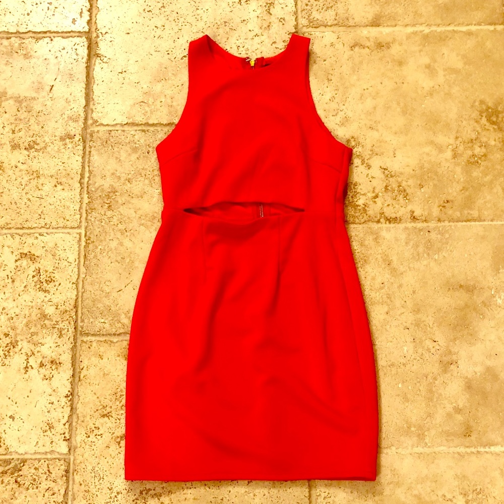 Lulus Orange Front Cutout Bodycon Dress